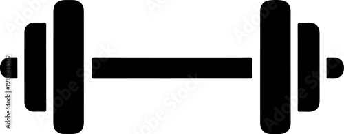 Isolated barbell silhouette vector illustration