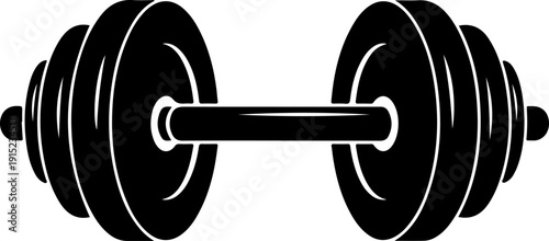 Isolated barbell silhouette vector illustration