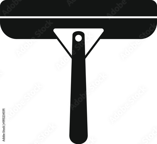 Squeegee black silhouette icon representing household window cleaning