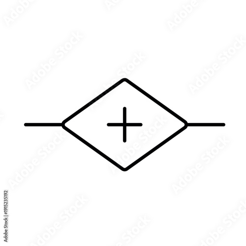 A vector icon representing an applied rule in process automation, created in line style with editable stroke