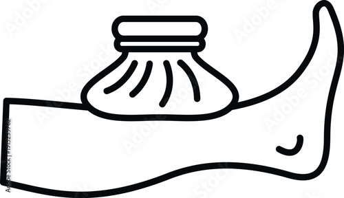 Ice pack relieving an injured ankle, providing cold therapy for fast rehabilitation