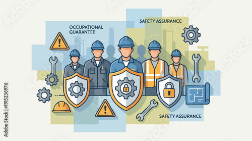 Industrial Workers With Safety Shields.