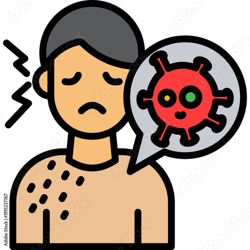 Allergy Reaction lineal color icon