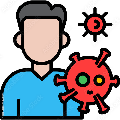 Autoimmune Disease lineal color icon