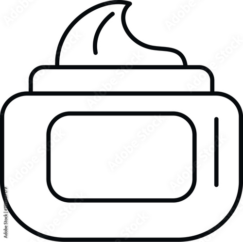 Cosmetic cream jar displaying a skin care or beauty product with a label area