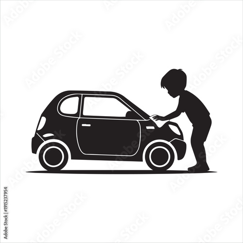 Spotless car icon with a shimmering effect, clean and fresh vector graphic for automotive and detailing businesses.