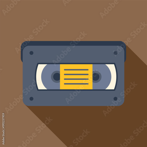 Retro video cassette tape representing old media and entertainment technology