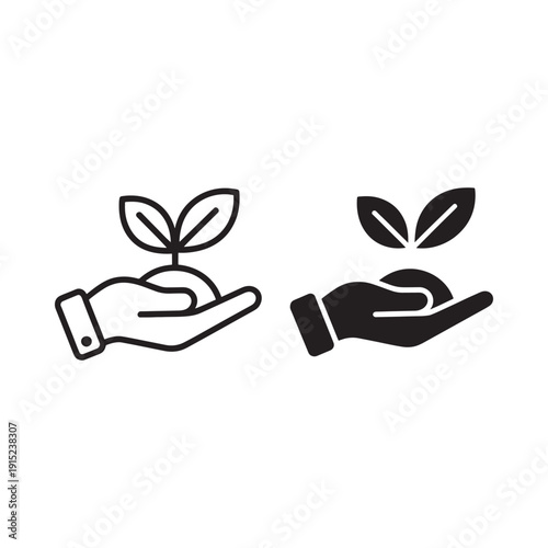 Hands holding seedlings a simple illustration of growth and care