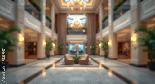 Wallpaper Mural Posh hotel atrium space with cool bokeh light effects suitable for design backgrounds Torontodigital.ca