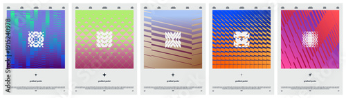 Abstract gradient pattern, graphic transition effect, dynamic gradation of halftones from thin to thick elements in brutalist style, postmodern geometric posters, futuristic tech colorful form