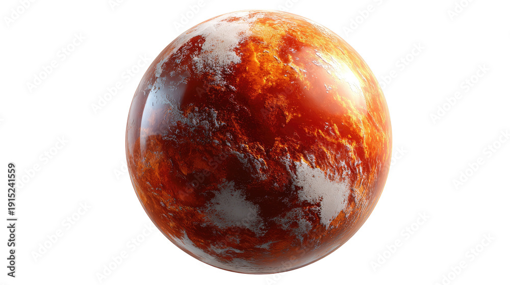 Fototapeta premium Celestial Orb: A radiant celestial body, a mesmerizing sphere of swirling orange and white hues, evoking a sense of cosmic wonder and mystery.