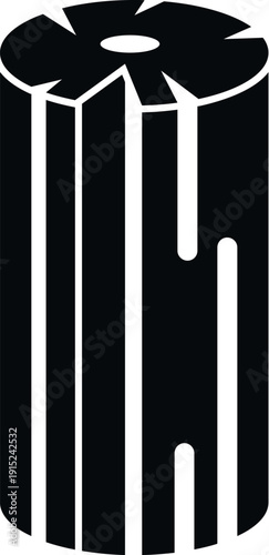 Wood log vector graphic showing a cut tree trunk for construction or firewood