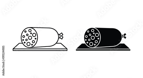 Simple cable illustration with plug and socket in black and white on white background