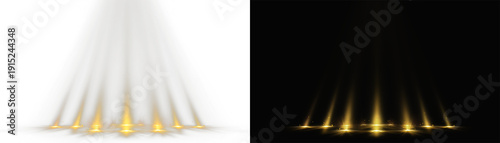 Fotografie png abstract spotlights with glowing bright stage light beam projection shiny de