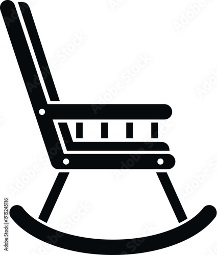 Rocking chair silhouette illustrating comfort, tranquility, and leisure