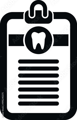 Dental chart clipboard display tooth filling medical record information