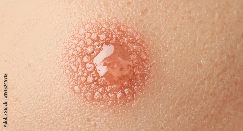 Fototapeta premium Skin cancer site healing with protective scab after precise laser procedure