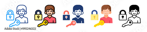Secure Authorization Icon Sheet Multiple Style Collection 