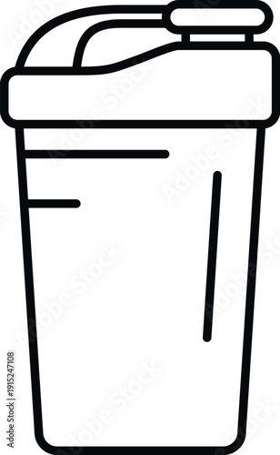 Protein shaker bottle with lid, ideal for sport, fitness, gym, and nutrition