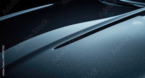 Automobile hood surface with a lustrous and glossy reflective quality