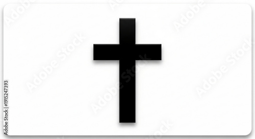Simple black cross symbol on white background for design and religious concepts