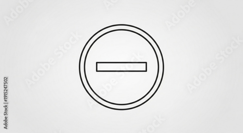 Minus sign symbol in circle icon for subtraction deletion or cancellation on gray background