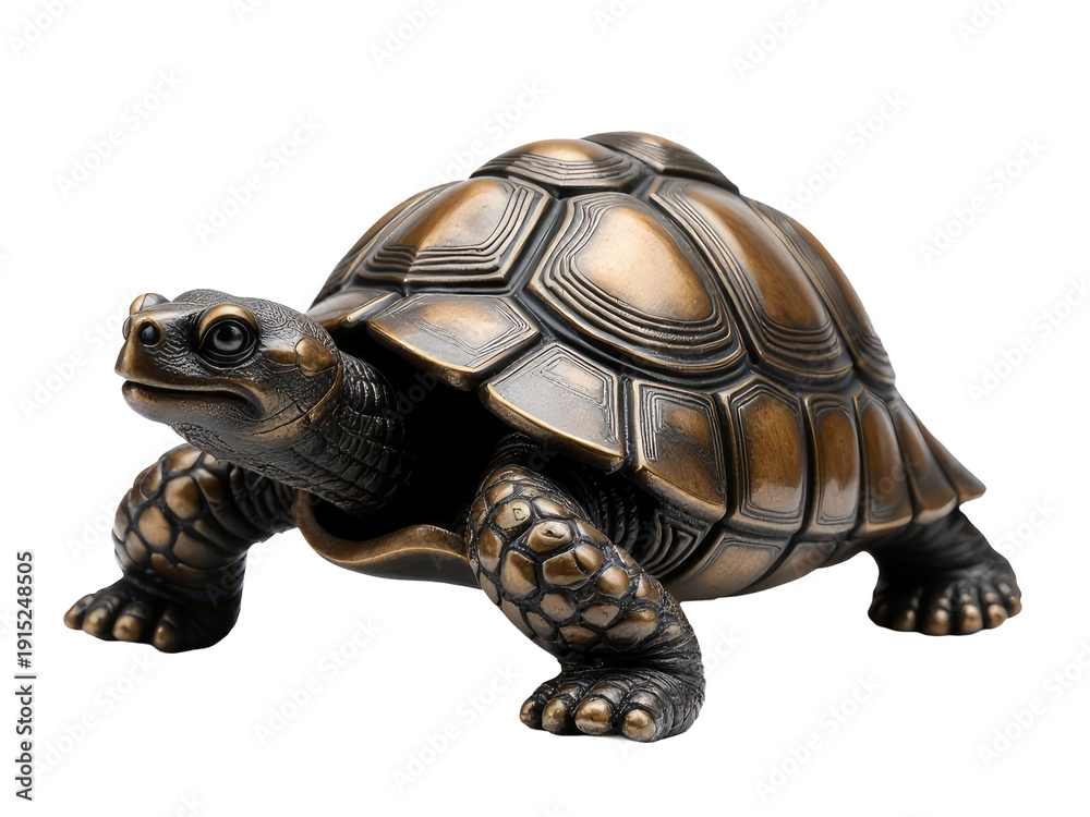 Obraz premium A sculpture of a turtle sitting on a plain white surface
