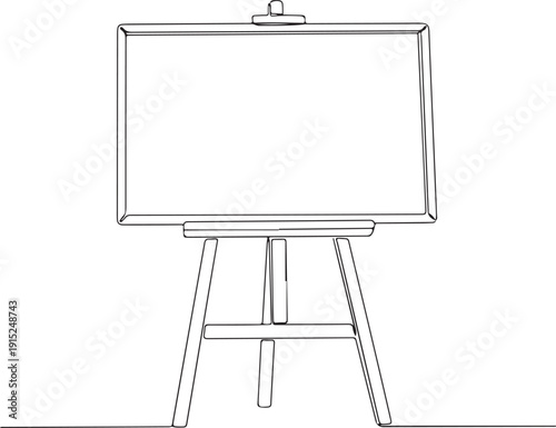 Wooden Easel with Blank Canvas Outline Icon