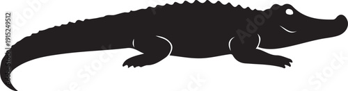 Crocodile black silhouette vector