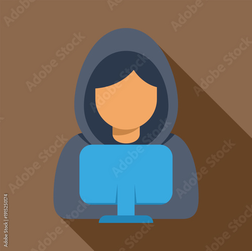 Anonymous person in a hoodie using a computer, representing cyber security and hacking