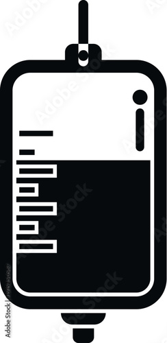 Iv drip bag with fluid level, representing medical treatment and healthcare