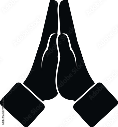 Hands pressed together in a prayer or namaste gesture conveying hope and devotion