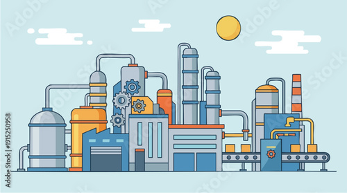 Industrial factory plant machinery equipment.