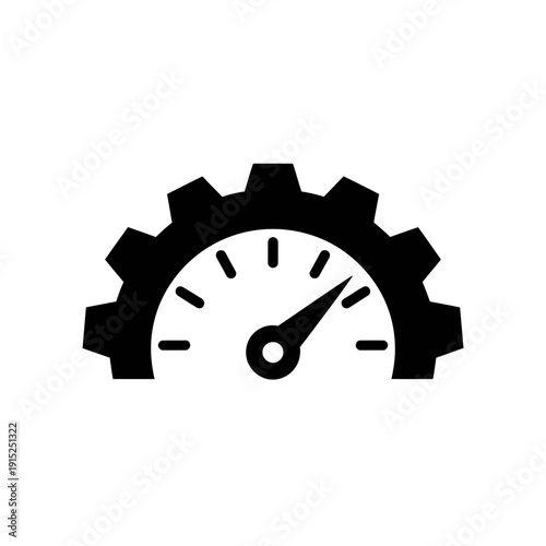 Black speedometer gauge icon
