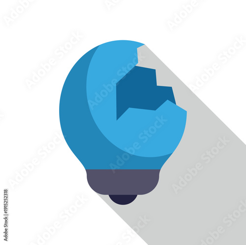 Broken lightbulb icon symbolizing a failed idea or creativity block