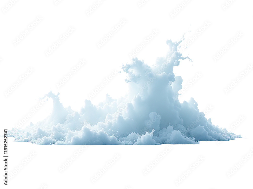 Fototapeta premium A mass of white clouds floating in the sky, densely packed with smaller white clouds