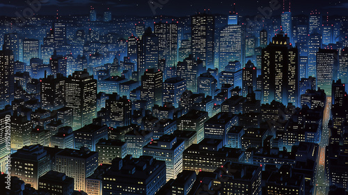 どこか懐かしい放課後の街並み、夕暮れのアニメ風景色, Generative ai