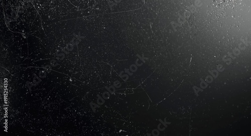 glass pane texture with dirt particles and white marks against a deep dark backdrop