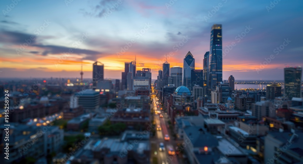 Fototapeta premium Modern city horizon image designed for travel and tourism business website banner