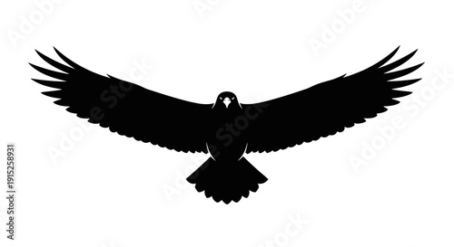 Black silhouette of a bird in flight with outstretched wings on a white background, symbolizing World Wildlife Day.