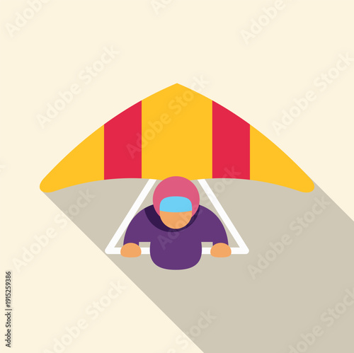 Hang gliding person soaring through the air vector illustration