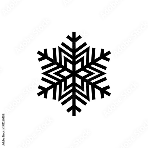 Black snowflake icon representing winter and cold weather