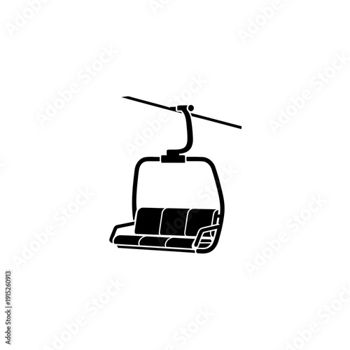 Ski lift chair on a white background