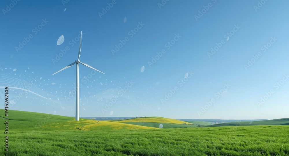 Fototapeta premium Renewable wind energy development showcasing sustainable green graphics
