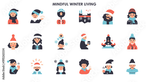Mindful Winter Living - Diverse People Enjoying Cold Weather Activities.