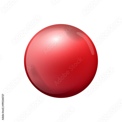 Free Download Realistic red ball sphere icon magic glossy object without background - GFXLoad