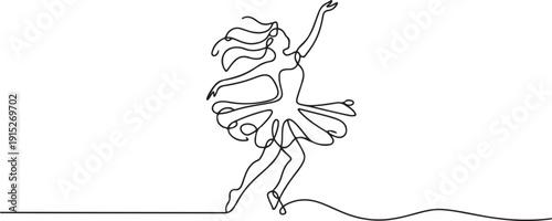 Samba dancer. Latin america concept one line drawing. Rhythm, dance studio, one line Art icon drawing vector