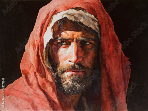 Radiant Savior: Jesus Christ portrait in warm 