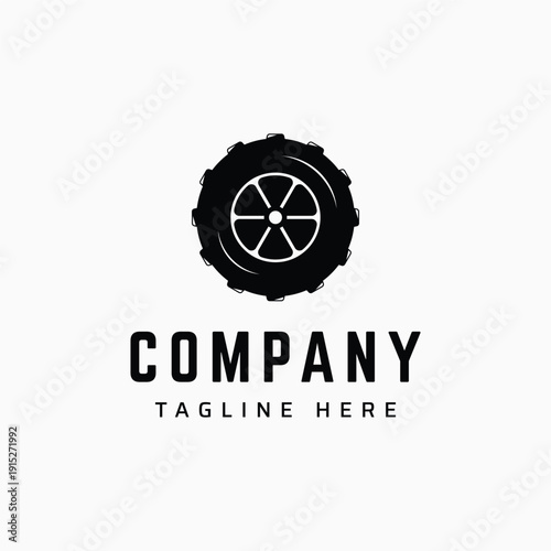 Tire or wheel logo template design with creative ideas. Logo for tire shops, workshops and companies.