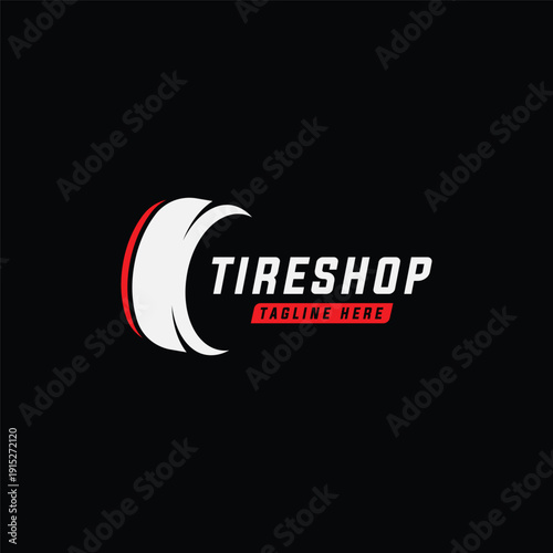 Tire or wheel logo template design with creative ideas. Logo for tire shops, workshops and companies.